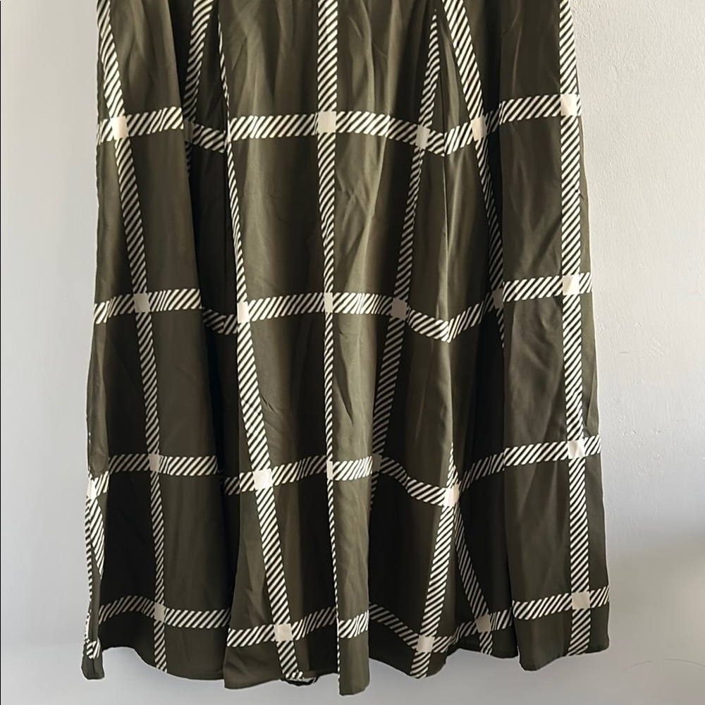 eShakti, Woman’s Size 1X-16W Olive Plaid Women's Skirt - Picture 5 of 8